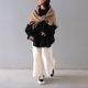 Lace Frill Cuff Blouse(BLACK)