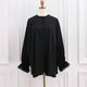 Lace Frill Cuff Blouse(BLACK)
