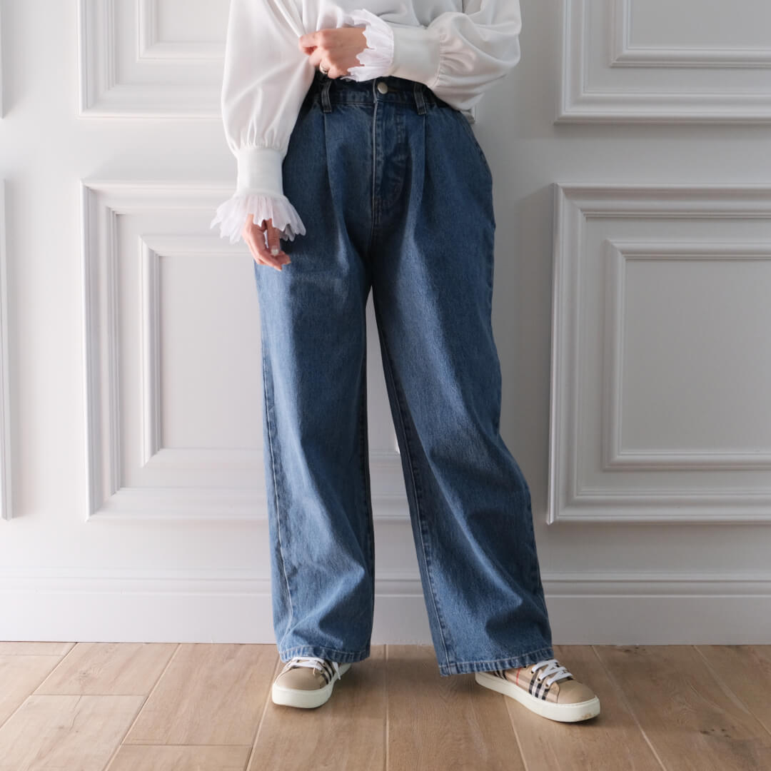 UNMINOU アンミヌフロントタックデニム