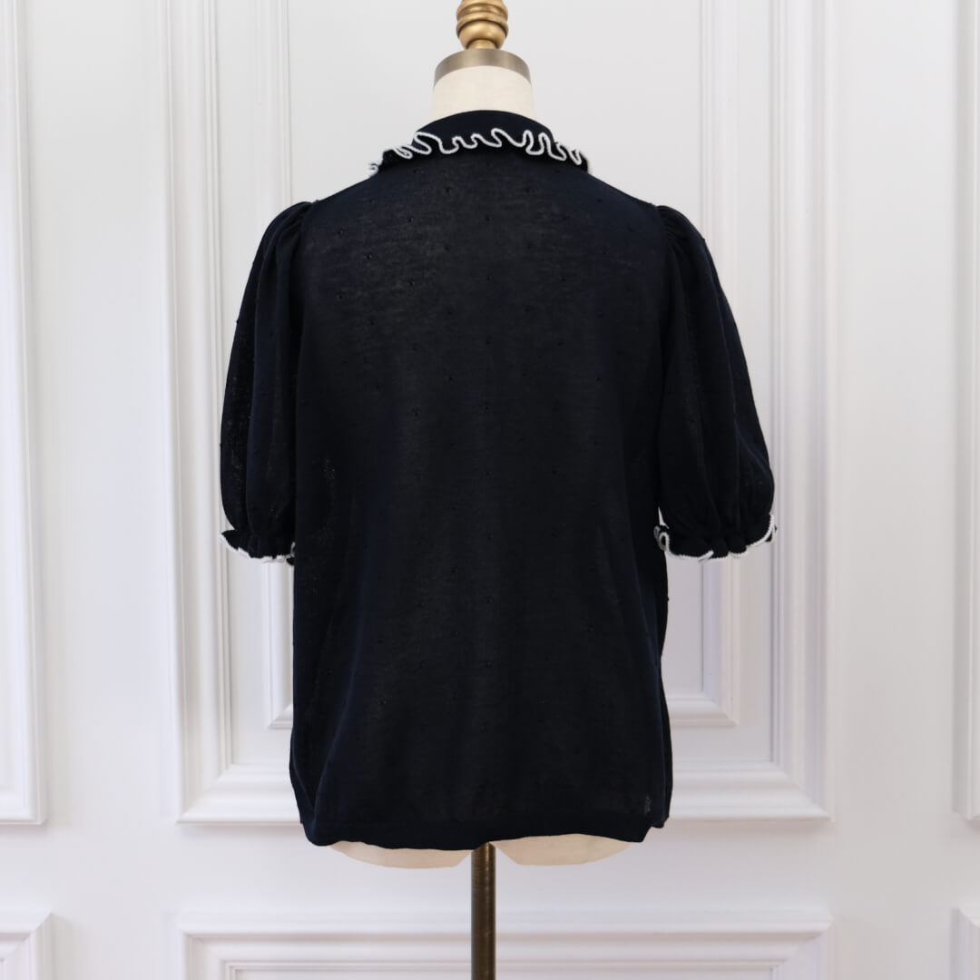 パイピングフリルニット(NAVY) | すべての商品 | UN MINOU