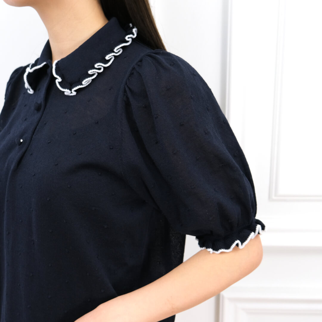 パイピングフリルニット(NAVY) | すべての商品 | UN MINOU