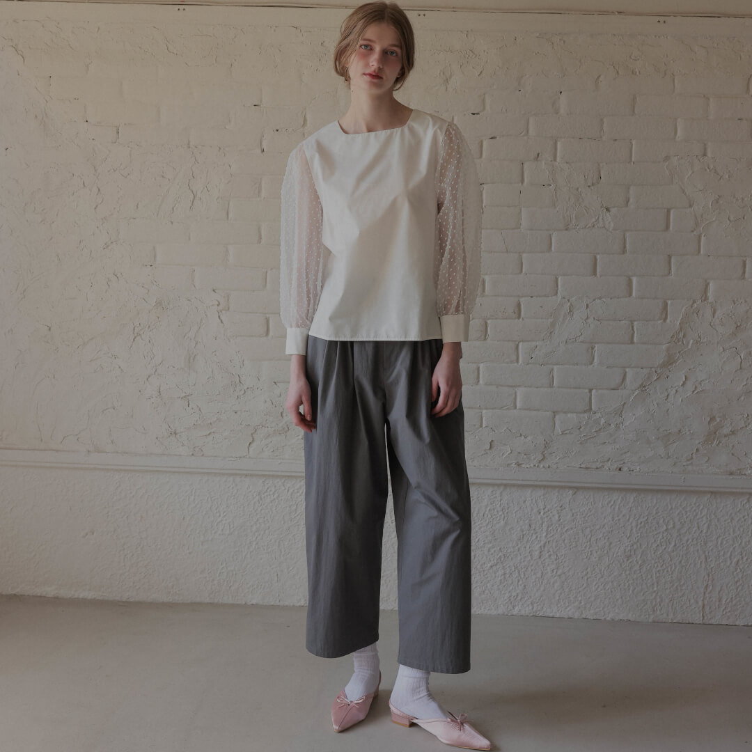 オーガンジードッキングブラウス(WHITE) | すべての商品 | UN MINOU