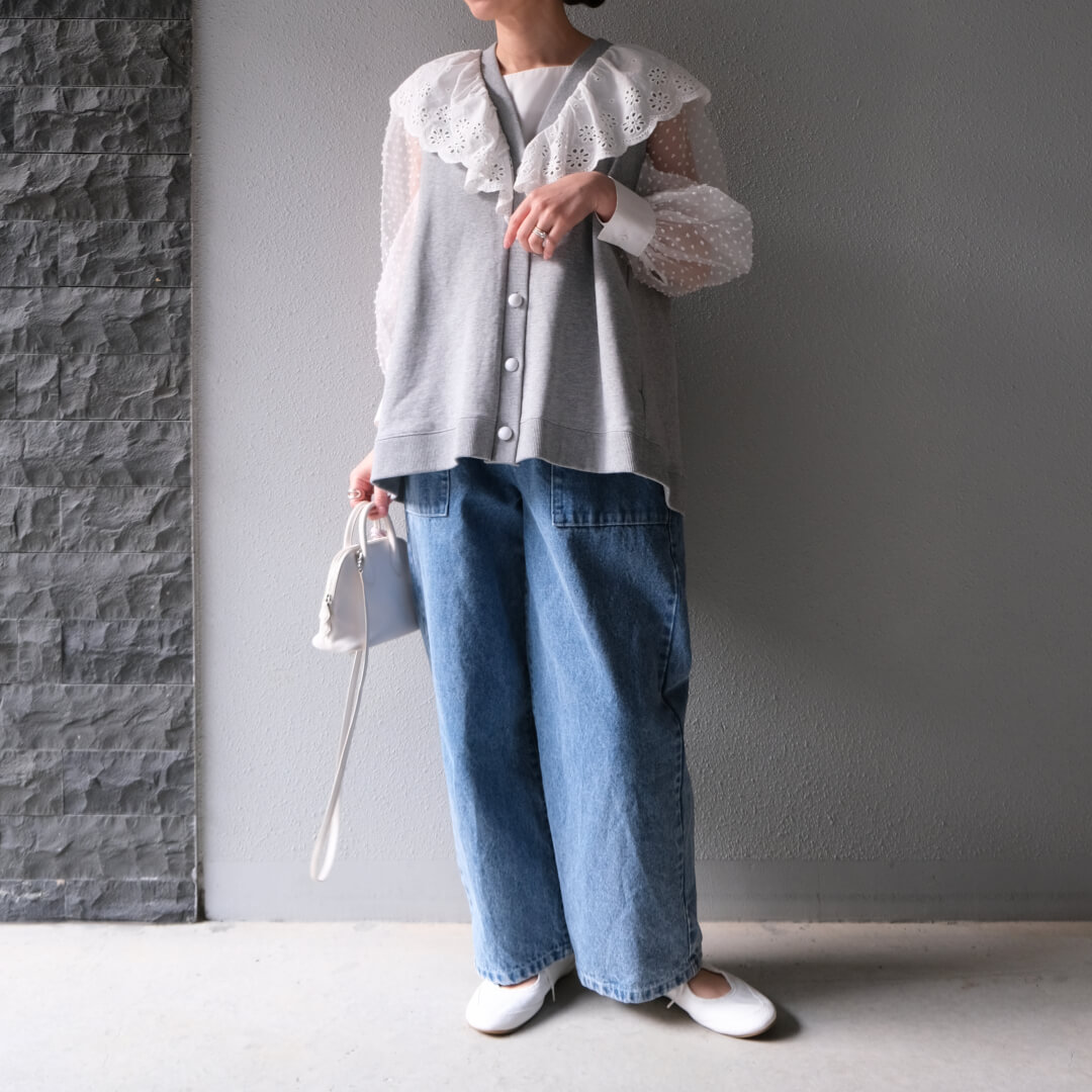 オーガンジードッキングブラウス(WHITE) | すべての商品 | UN MINOU