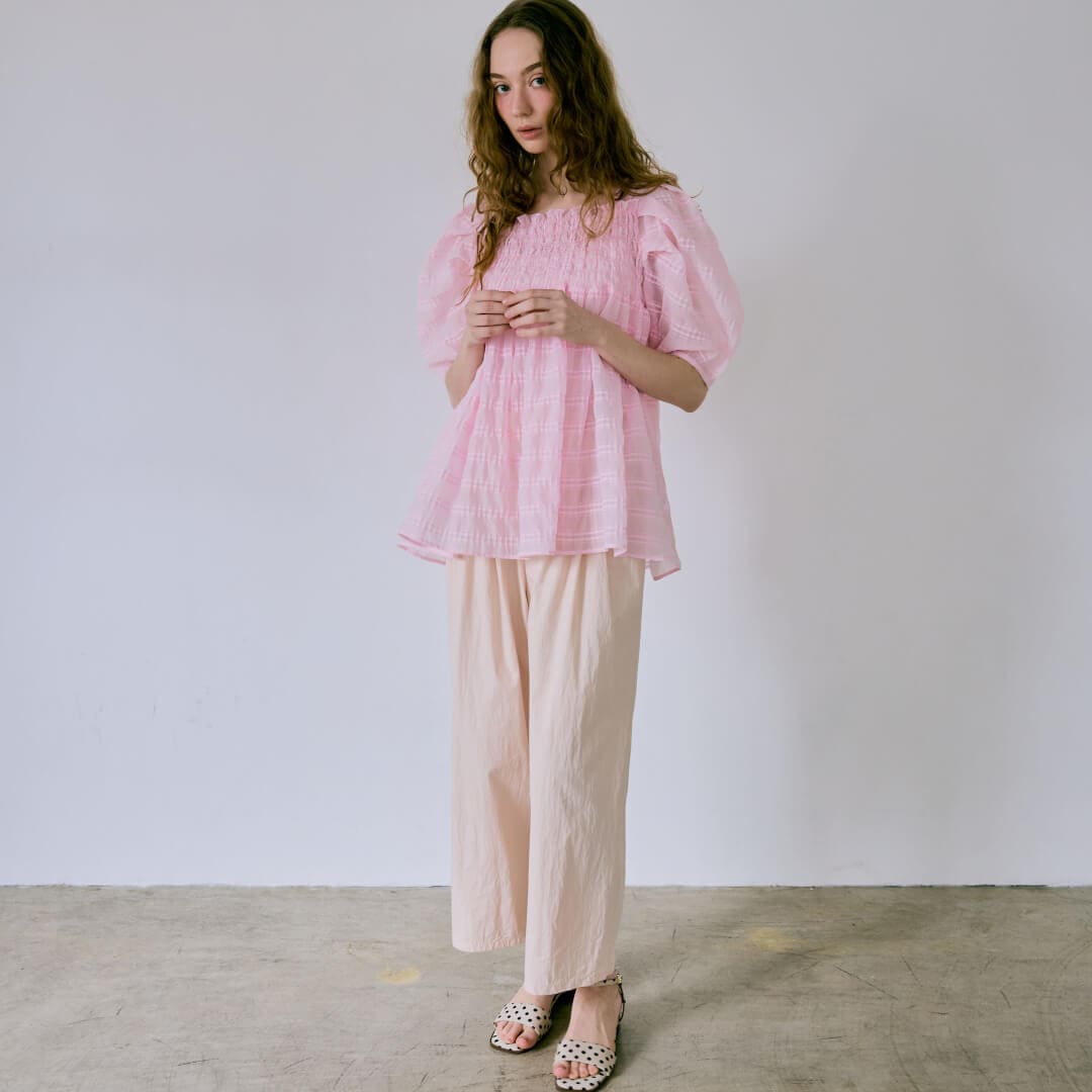 UNMINOU アンミヌ タックテーパードパールパンツ タックパールパンツ(PINK) | すべての商品 | UN MINOU