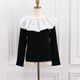 Flare Frill Rib Knit(BLACK)