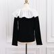 Flare Frill Rib Knit(BLACK)
