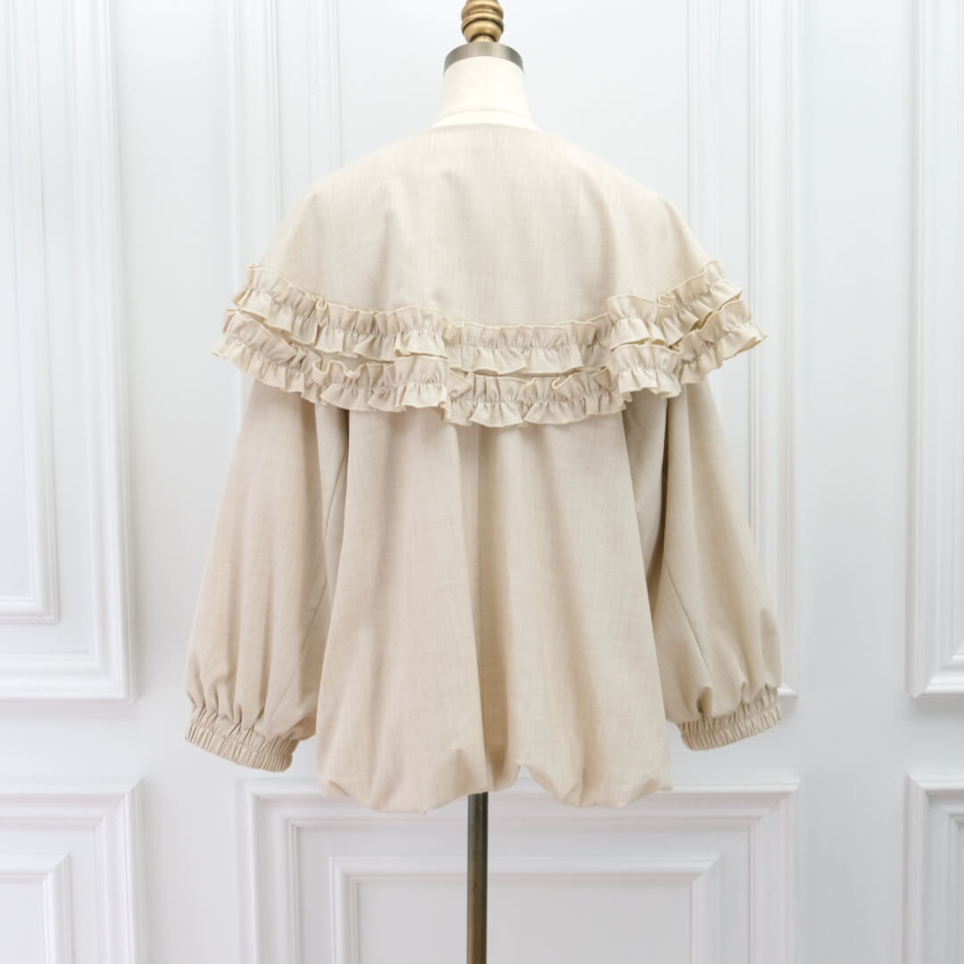 Frill Cape Blouson(BEIGE)