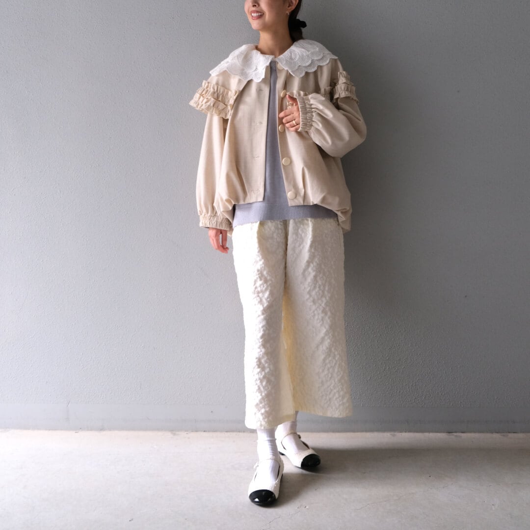 Frill Cape Blouson(BEIGE)