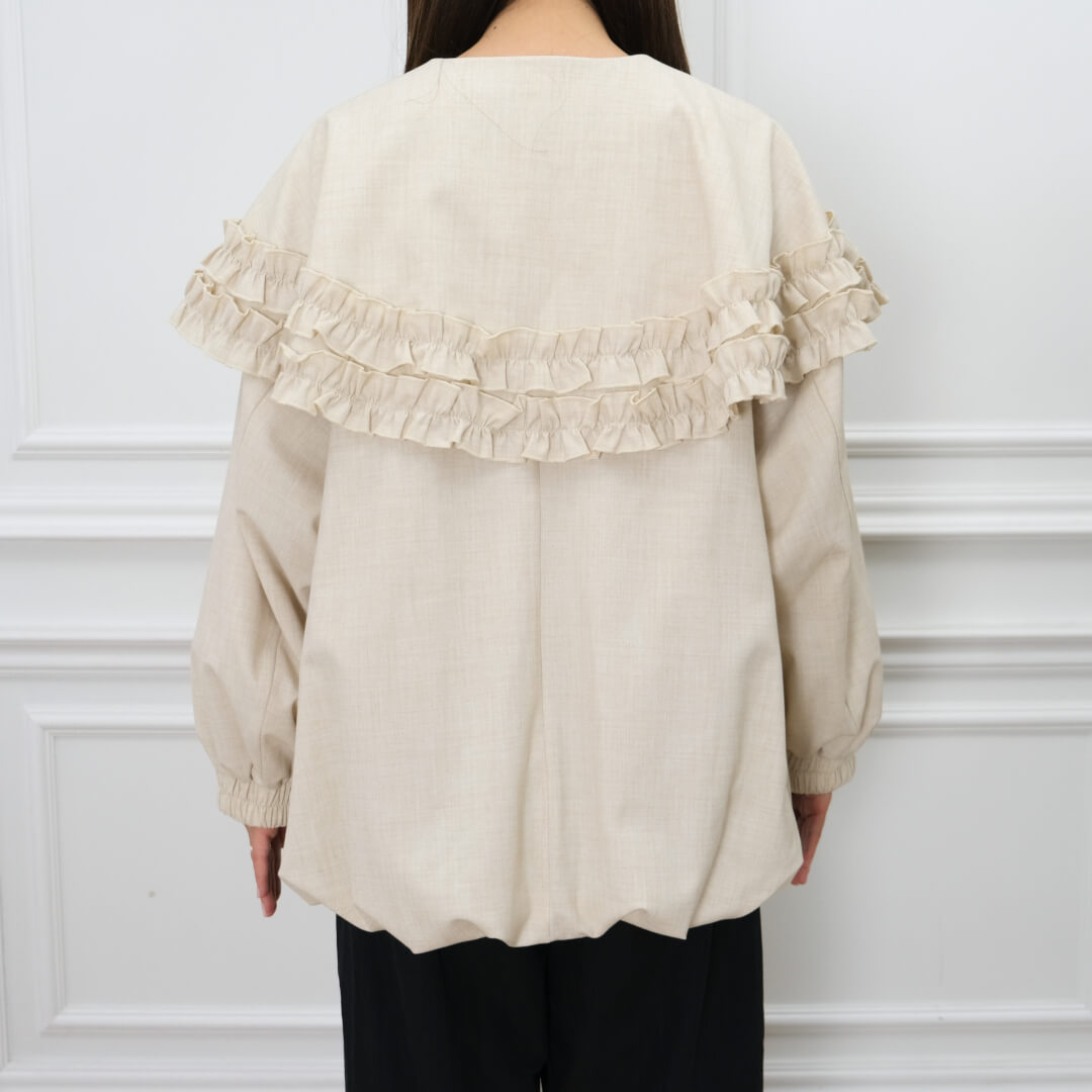 Frill Cape Blouson(BEIGE)