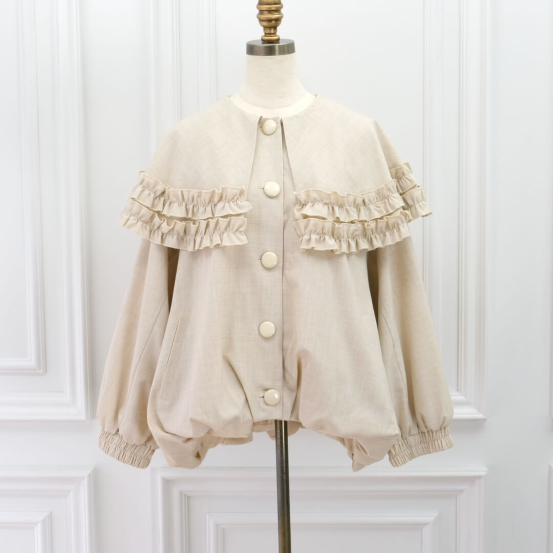Frill Cape Blouson(BEIGE)