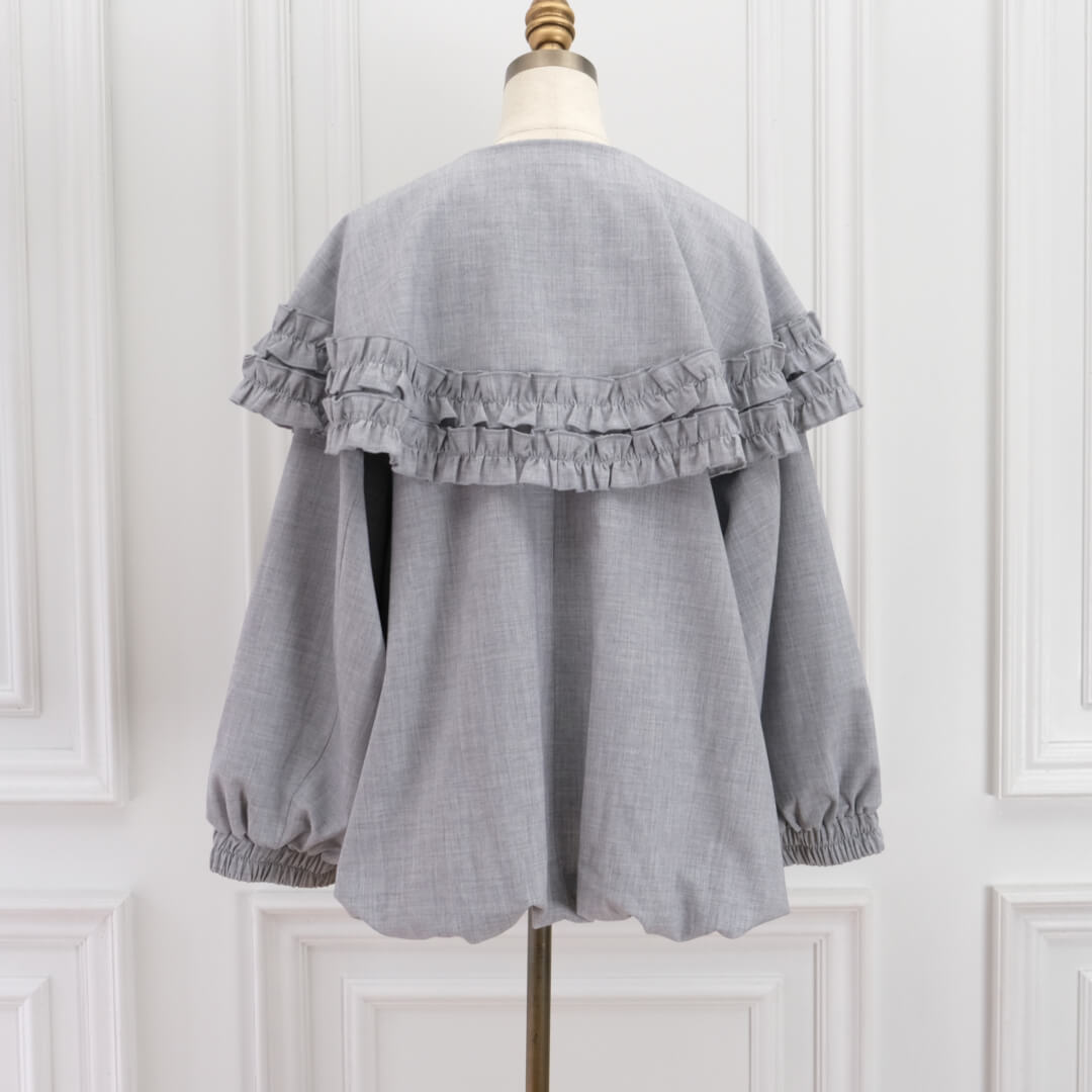 Frill Cape Blouson(GRAY)