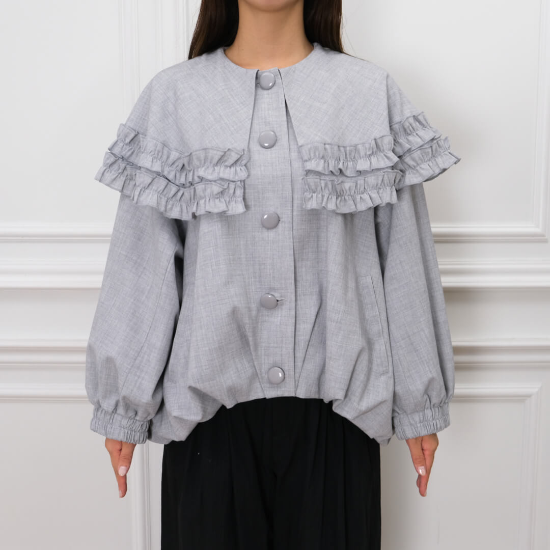 Frill Cape Blouson(GRAY)