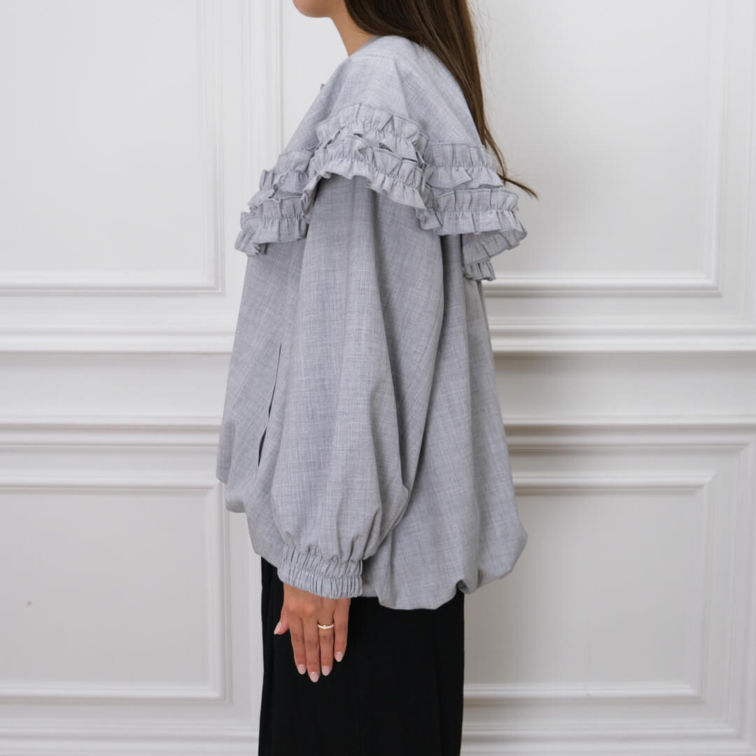 Frill Cape Blouson(GRAY)