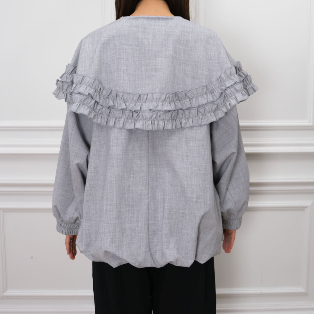 Frill Cape Blouson(GRAY)