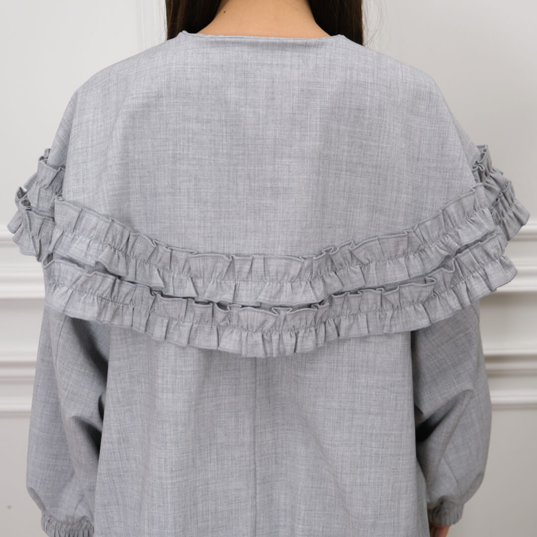 Frill Cape Blouson(GRAY)