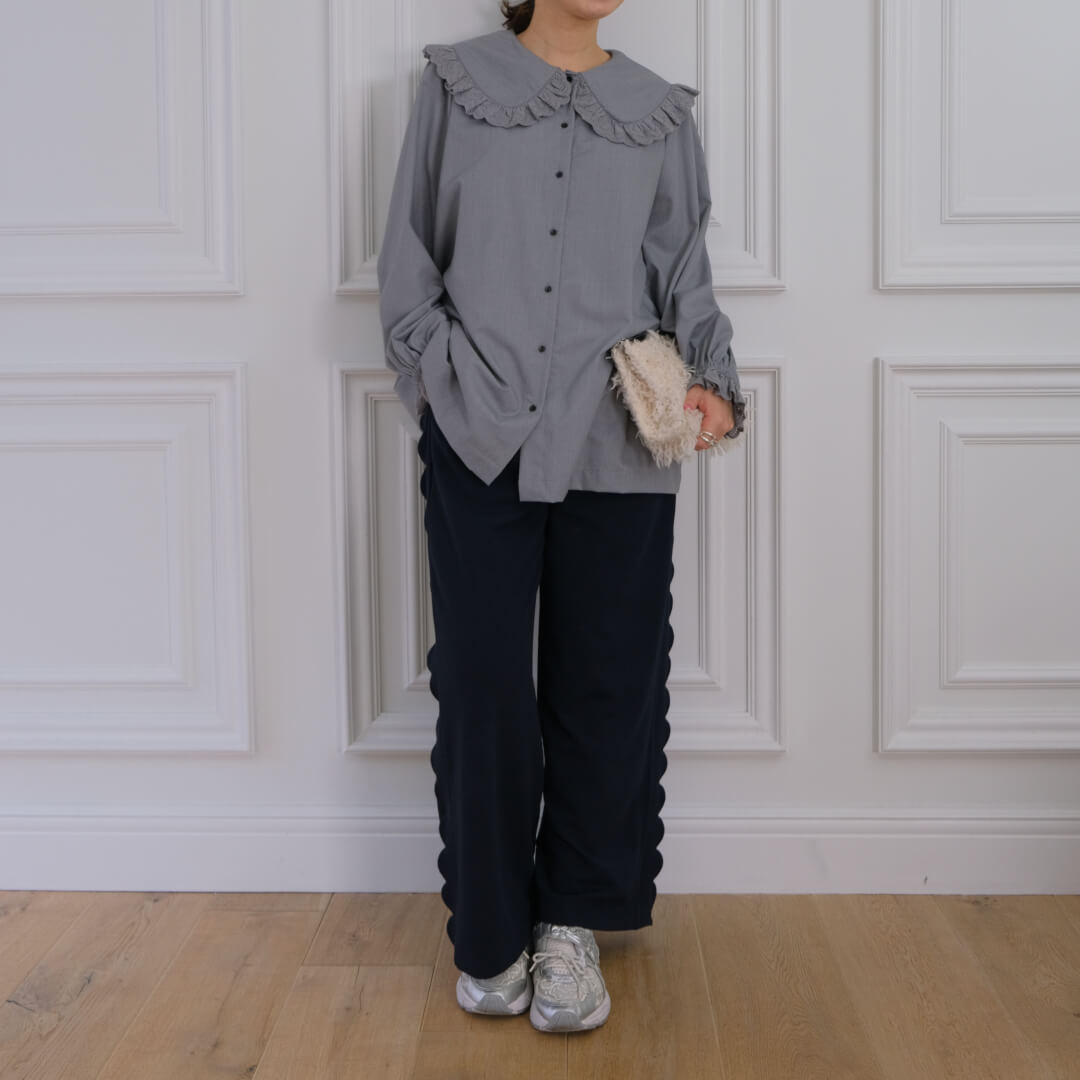 サイドスカラップパンツ(NAVY) | 新着商品 | UN MINOU 