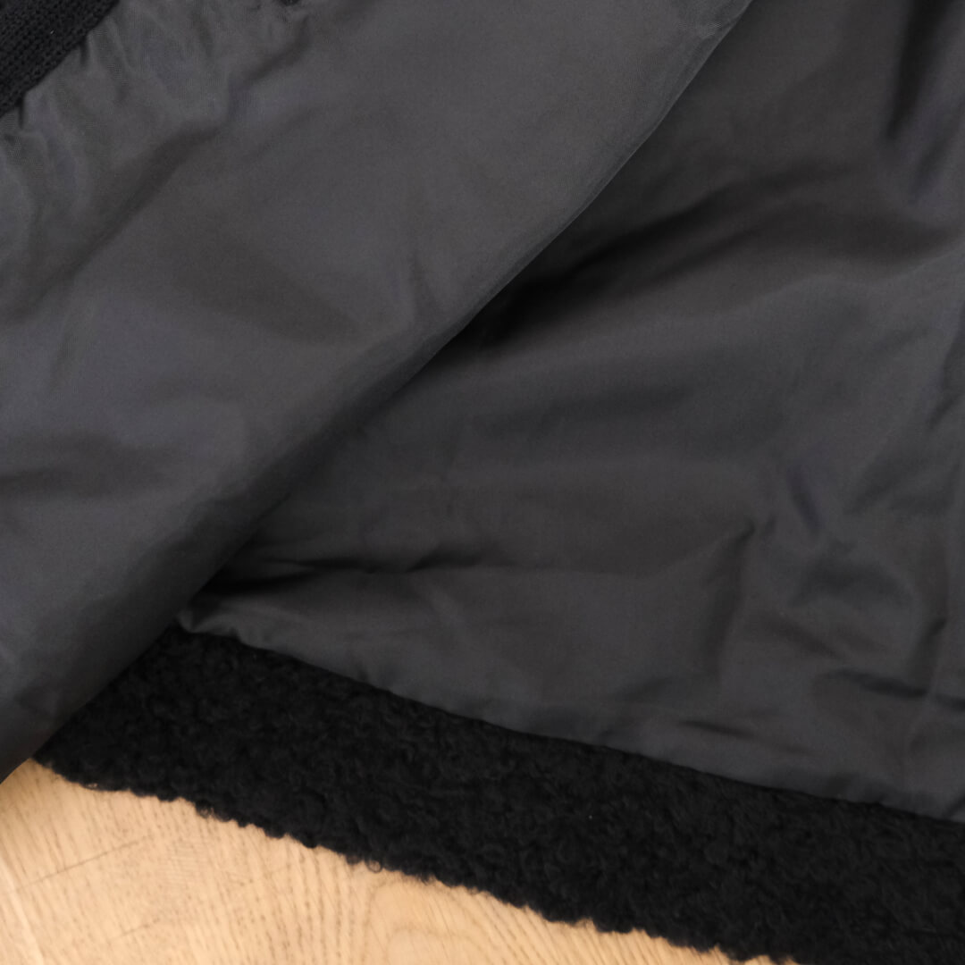 Round Collar Boucl��� Jacket(BLACK)