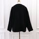 Round Collar Boucl��� Jacket(BLACK)