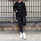 Round Collar Boucl��� Jacket(BLACK)