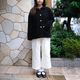 Round Collar Boucl��� Jacket(BLACK)