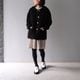 Round Collar Boucl��� Jacket(BLACK)