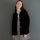 Round Collar Boucl��� Jacket(BLACK)