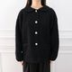 Round Collar Boucl��� Jacket(BLACK)
