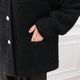 Round Collar Boucl��� Jacket(BLACK)