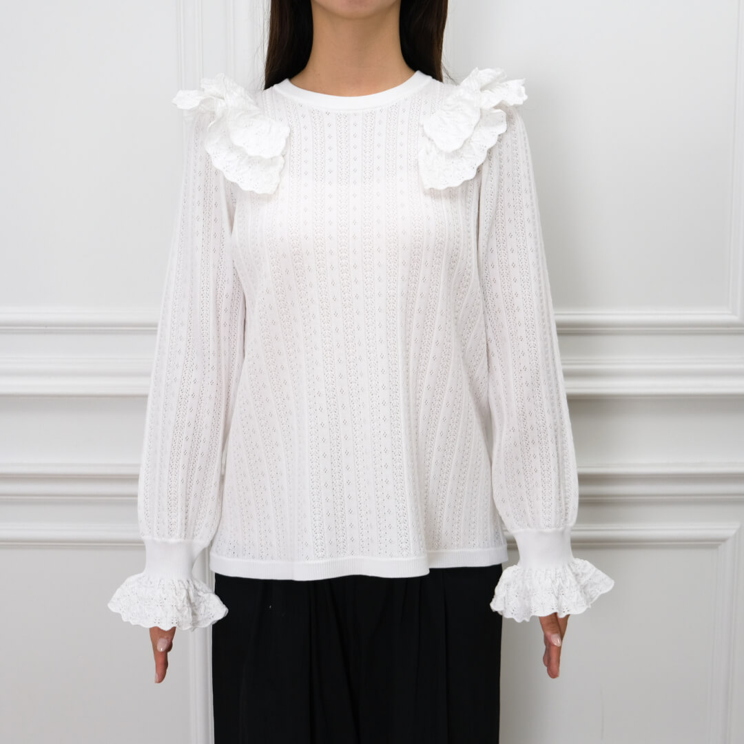 Double Frill Knit(WHITE)