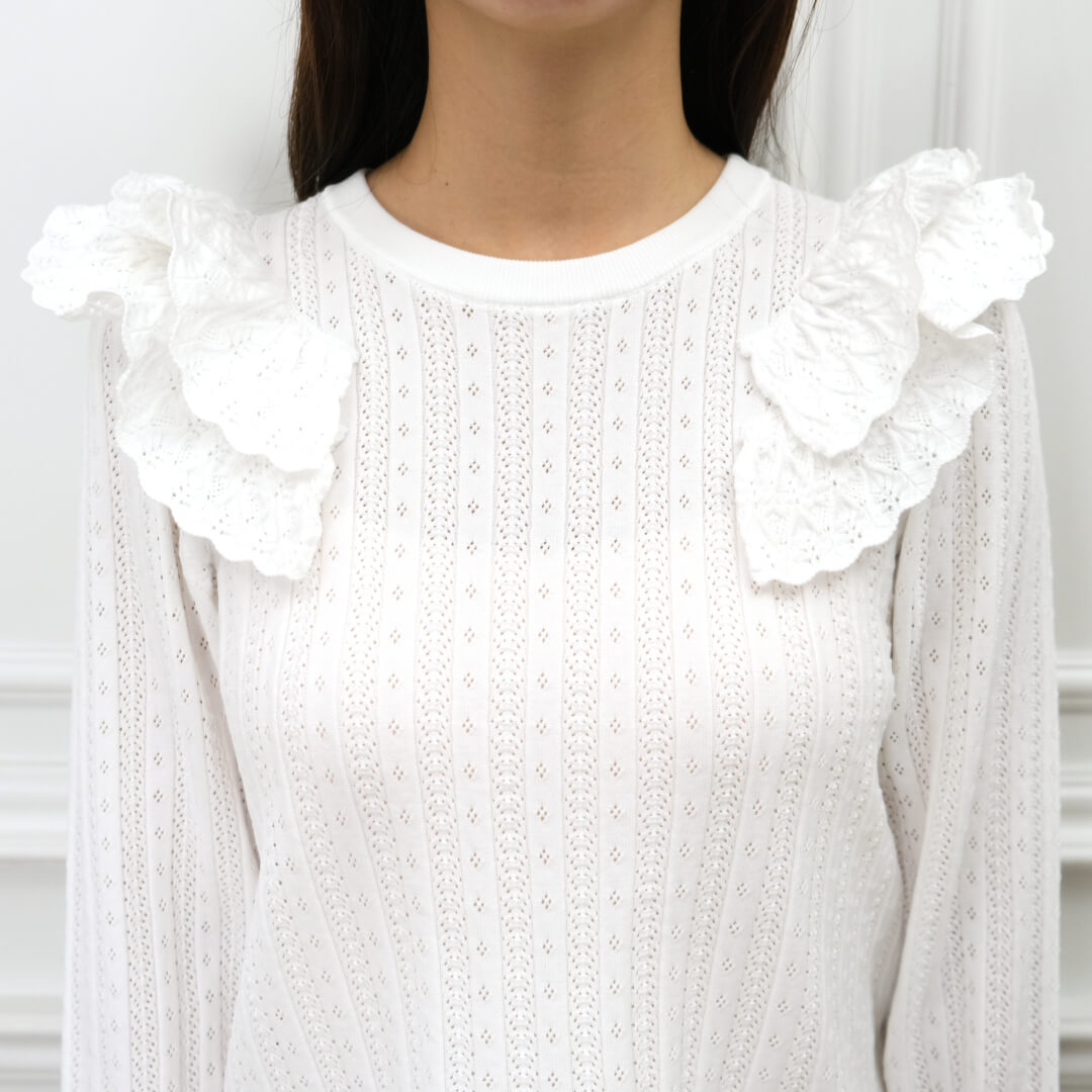 Double Frill Knit(WHITE)