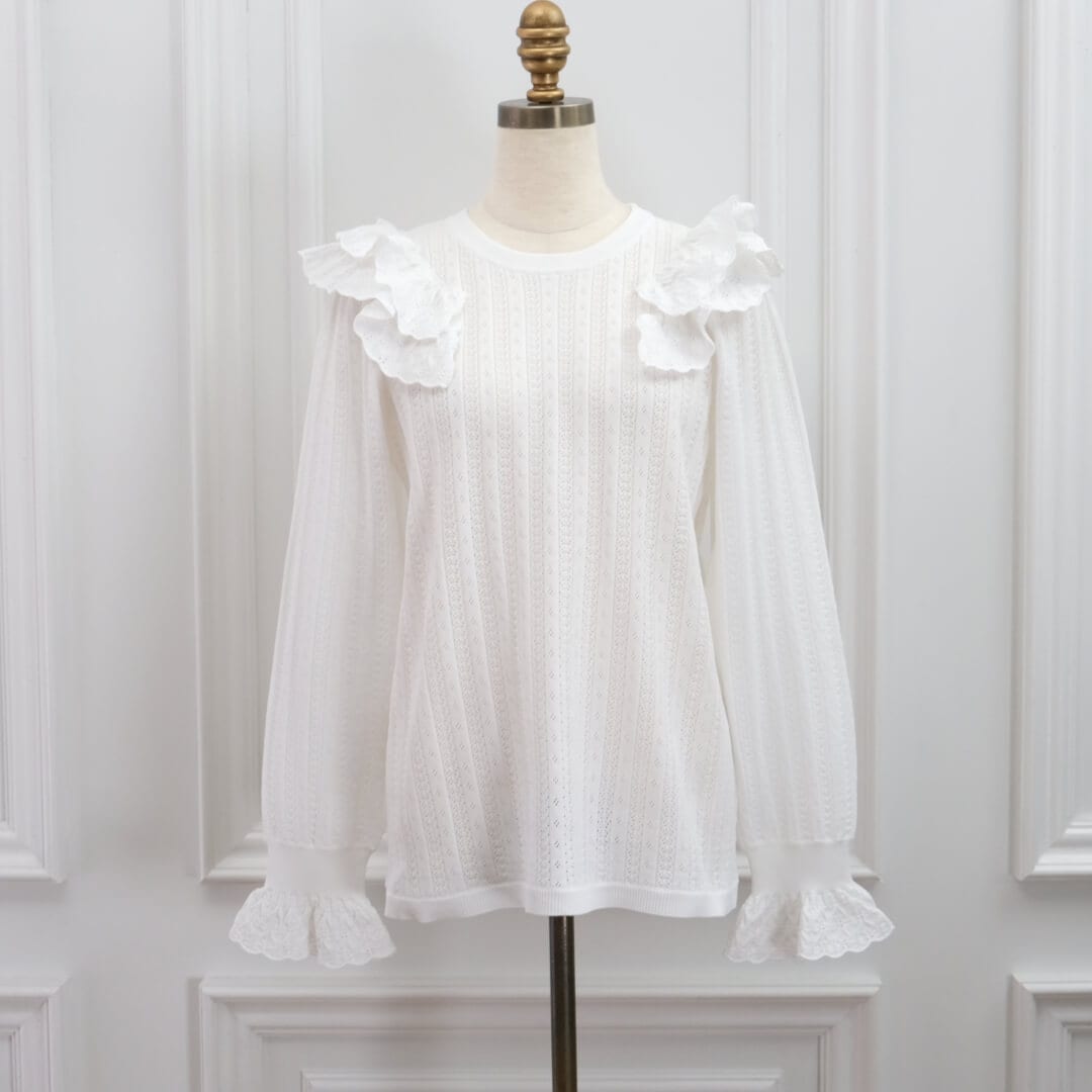 Double Frill Knit(WHITE)