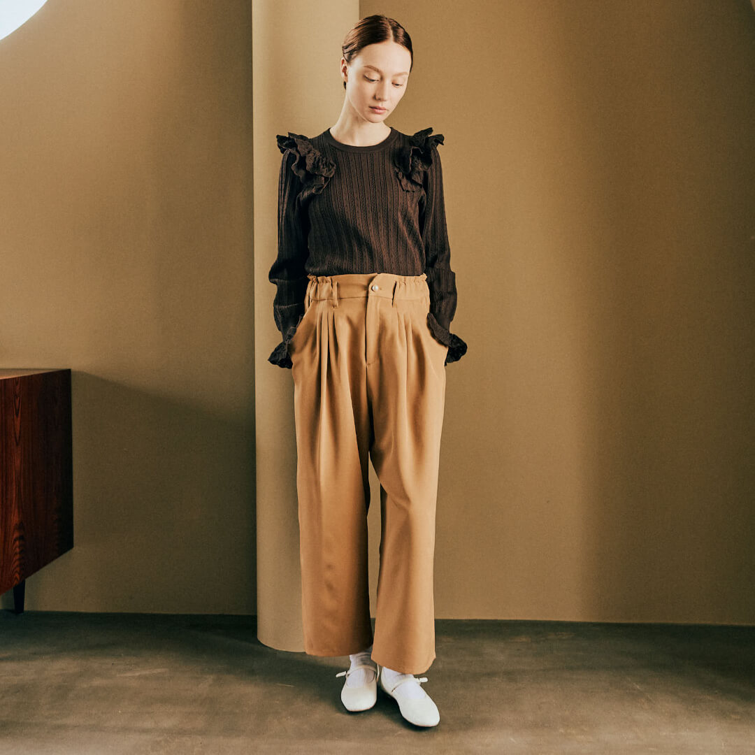 Double Frill Knit(BROWN)