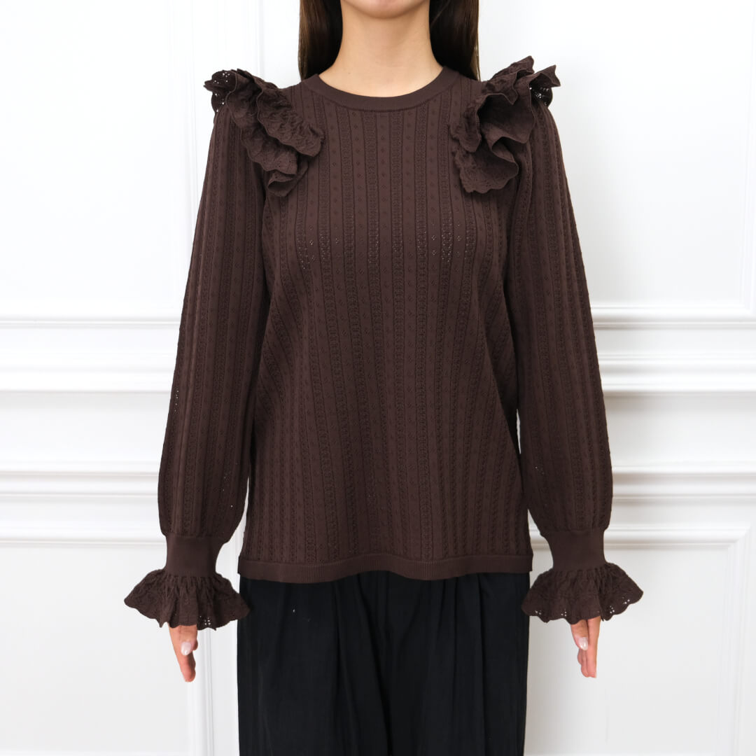 Double Frill Knit(BROWN)