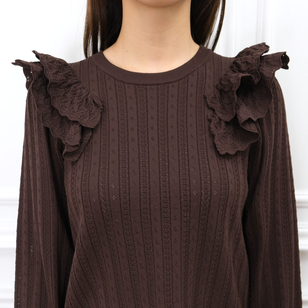 Double Frill Knit(BROWN)