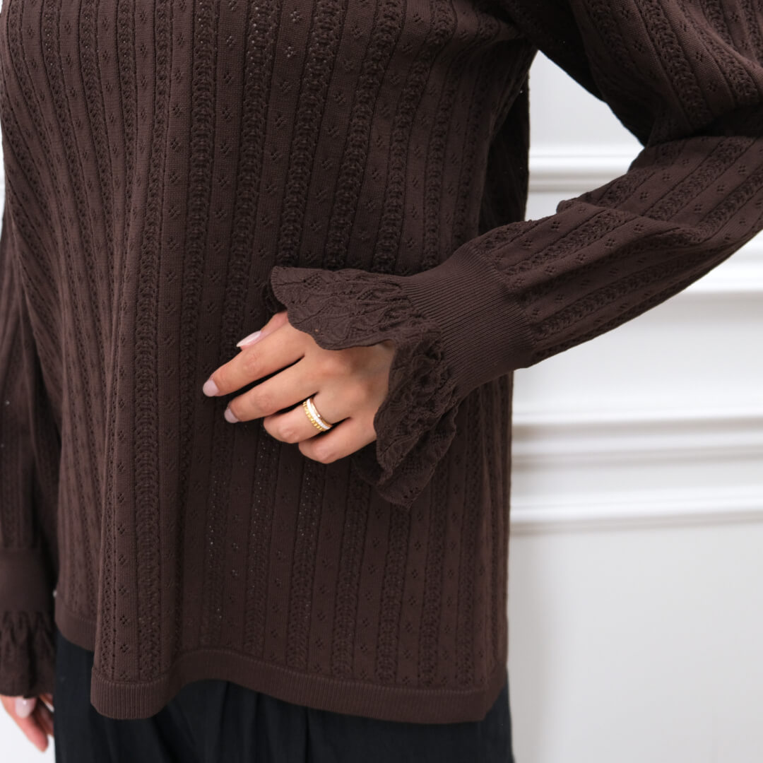 Double Frill Knit(BROWN)