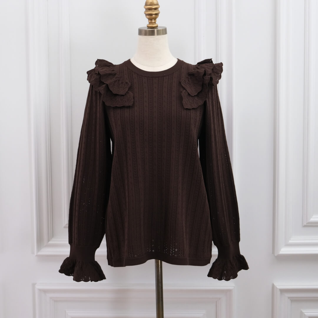 Double Frill Knit(BROWN)