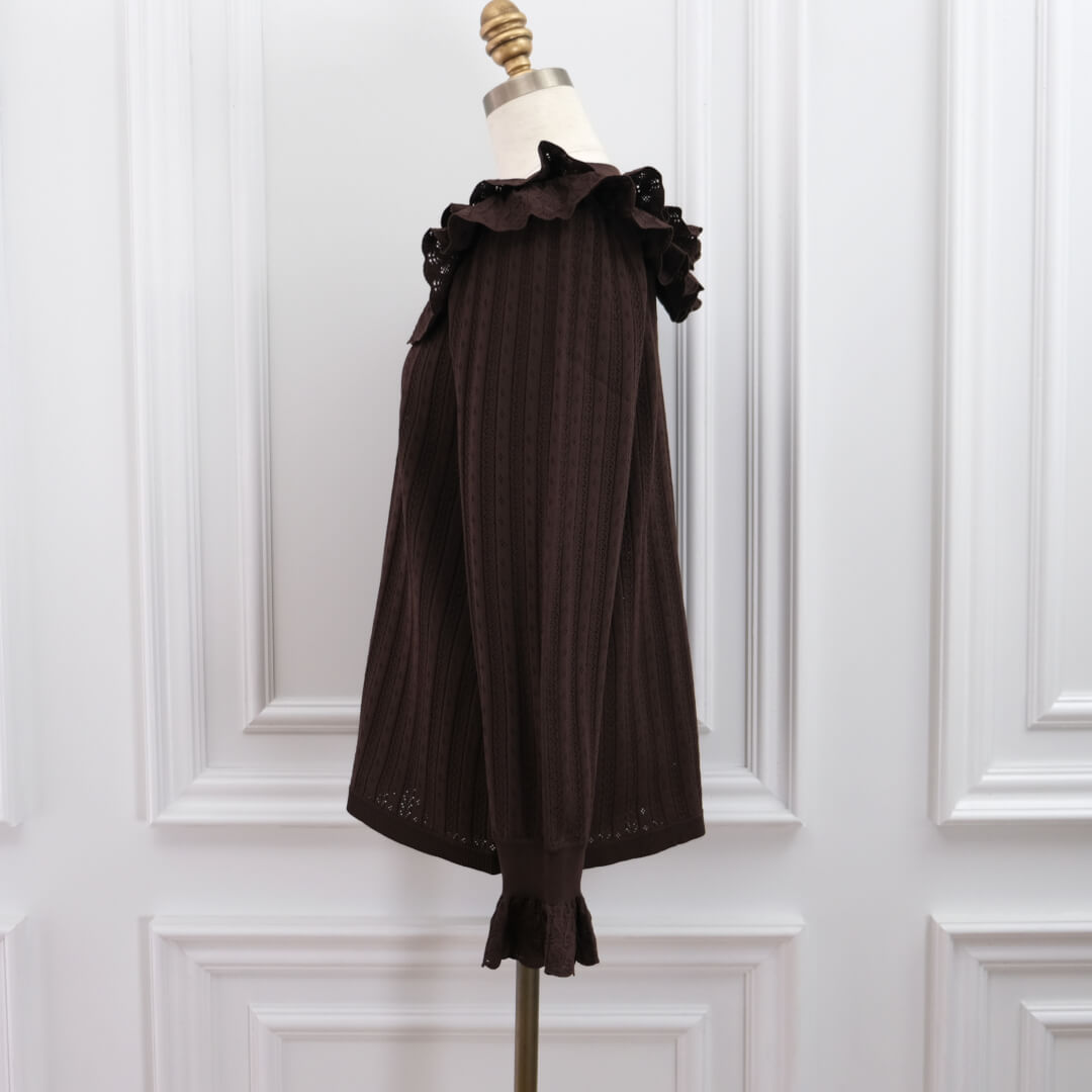 Double Frill Knit(BROWN)