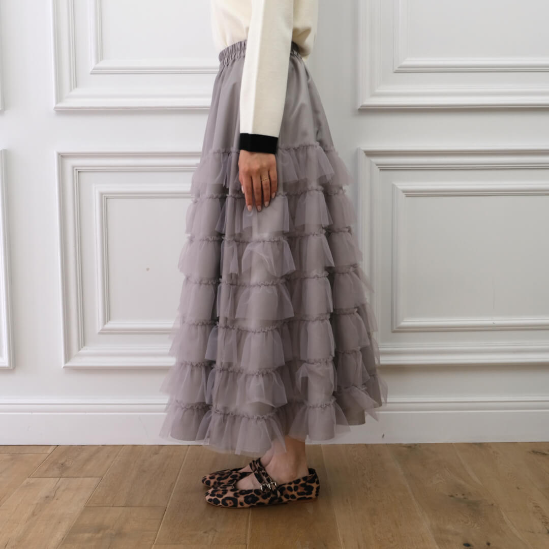 ティアードフルスカート(GRAY) | BOTTOMS | UN MINOU