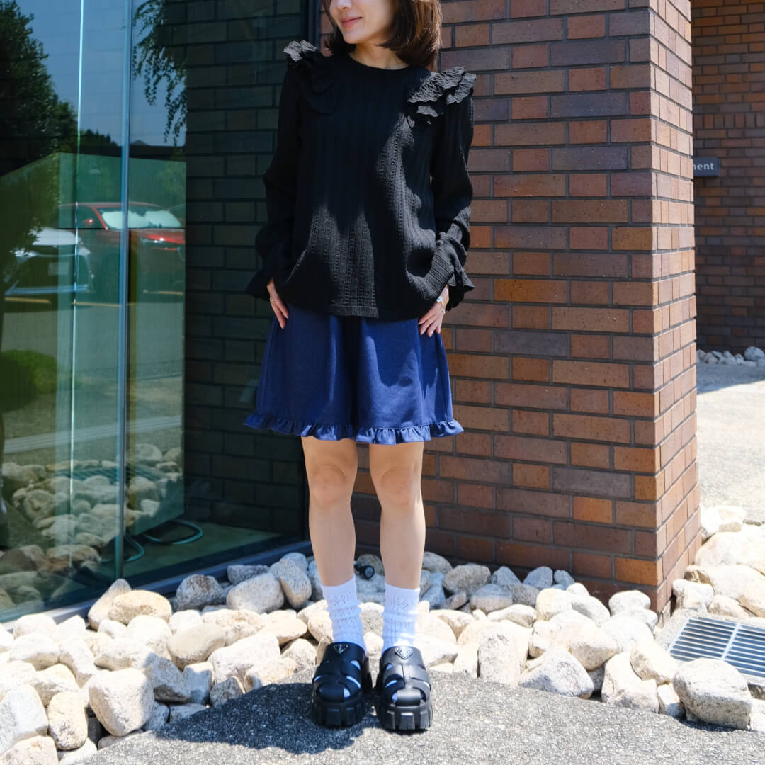 Double Frill Knit(BLACK)