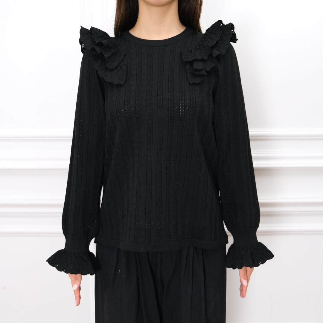 Double Frill Knit(BLACK)