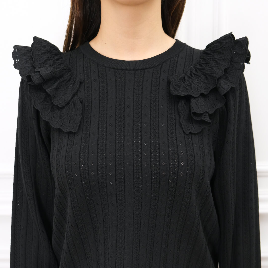 Double Frill Knit(BLACK)