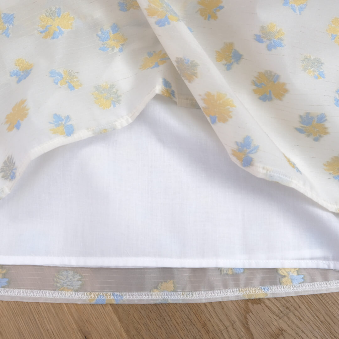 Sheer Flower Jumper Dress(CREAM)