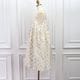 Sheer Flower Jumper Dress(CREAM)