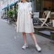 Sheer Flower Jumper Dress(CREAM)