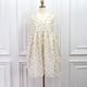 Sheer Flower Jumper Dress(CREAM)