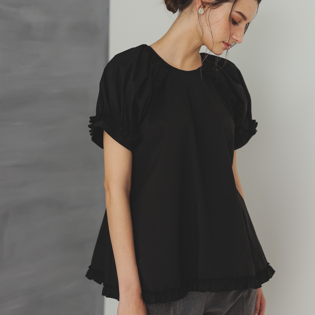 アームフリルブラウス(BLACK) | すべての商品 | UN MINOU