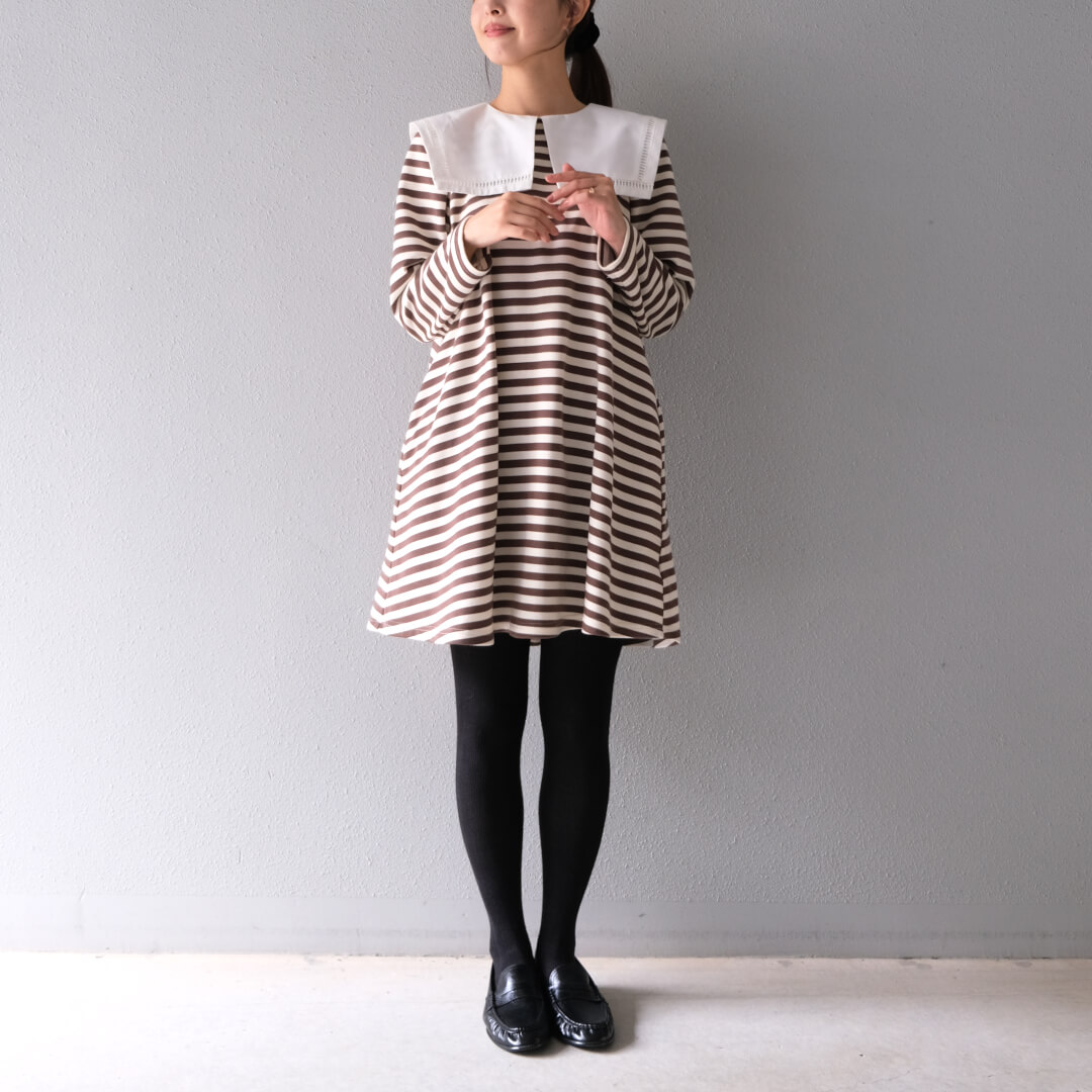 Sailor Collar Dress(WHITE��BEIGE)