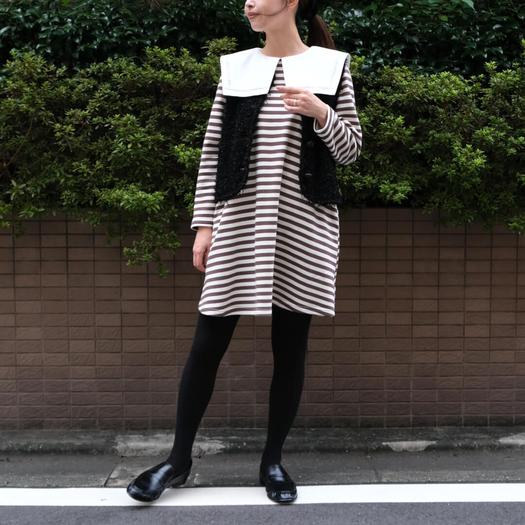Sailor Collar Dress(WHITE��BEIGE)