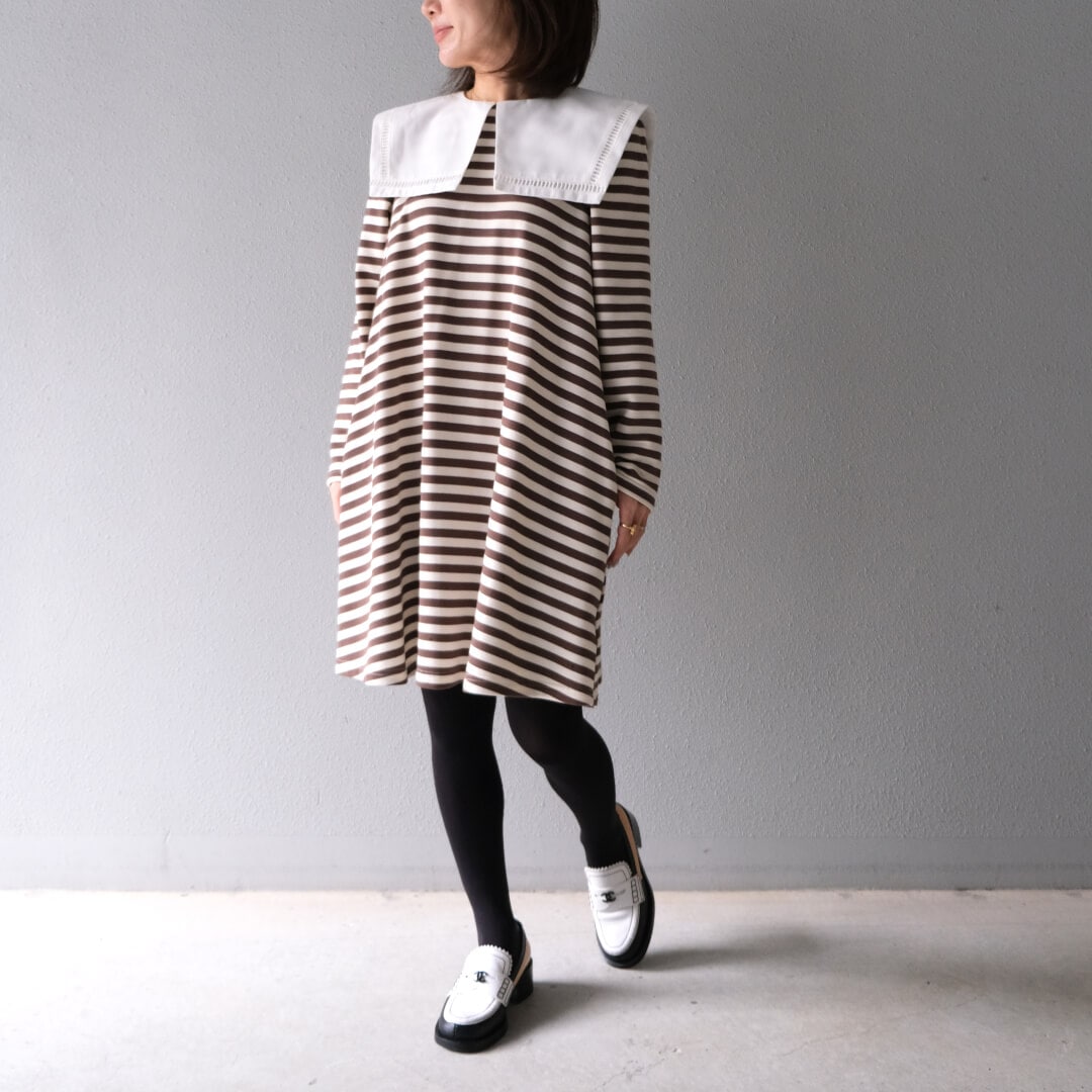 Sailor Collar Dress(WHITE��BEIGE)