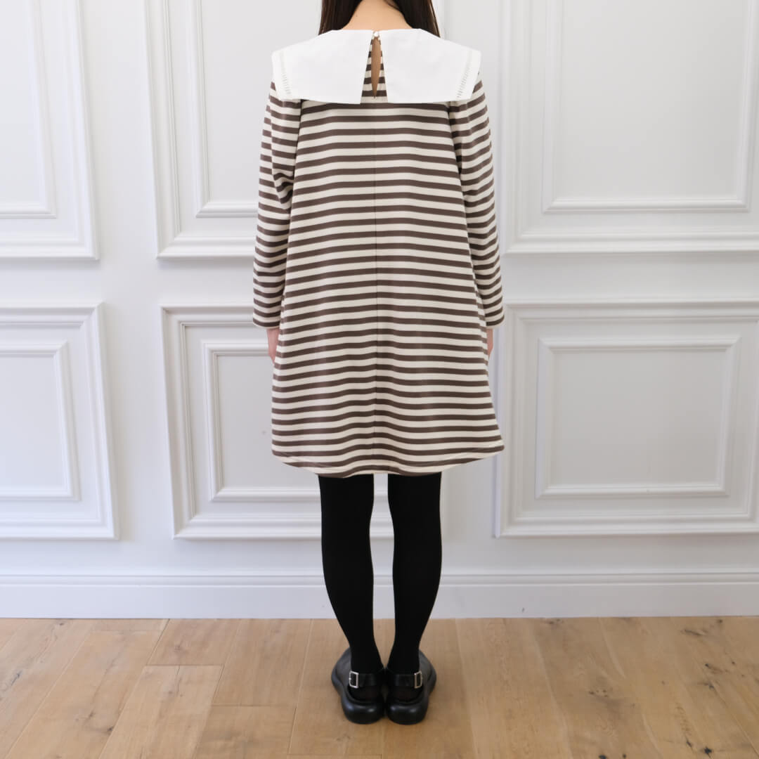 Sailor Collar Dress(WHITE��BEIGE)